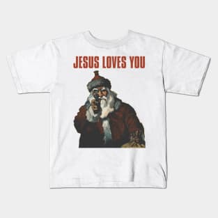 vintage jesus loves you Kids T-Shirt